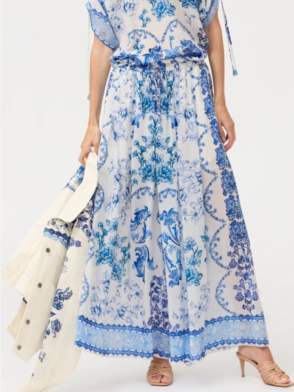 Johnny Was Vallora Pleated Wide-Leg Pants